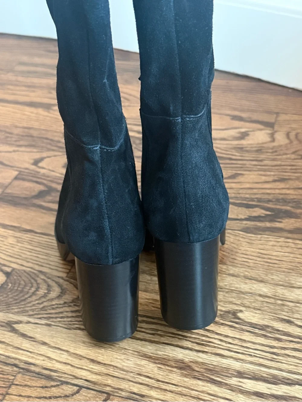 Free People Echo Platform Over The Knee Suede Boots Black 39 8.5